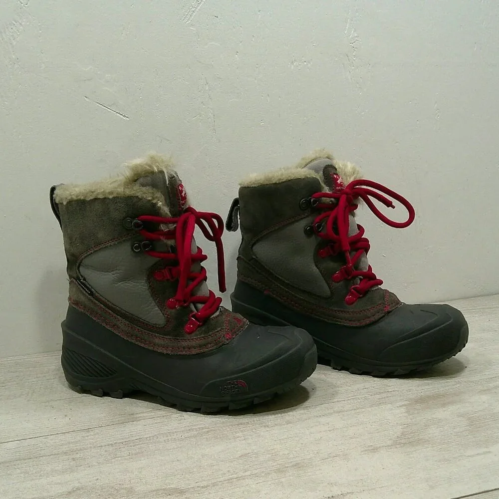 The North Face Shellista V Lace Gray Waterproof Snow Winter Boots - Youth Size 3